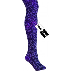 Purple Leopard Print Tights